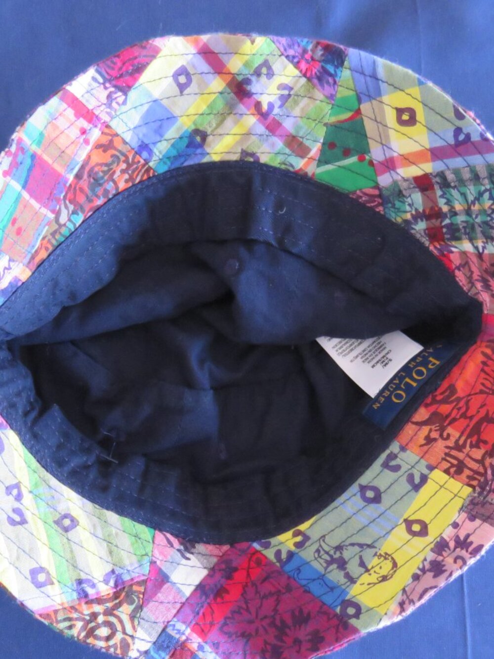 Polo Ralph Lauren Patchwork Bucket Hat S/M 58cm 100% Cotton Multicolor NWT - Picture 5 of 10